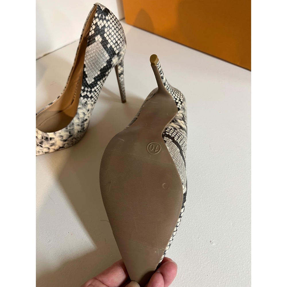 JUSTFAB Snakeskin Pointed Toe Stiletto High Heel Pumps Women Size‎ 10 - Picture 3 of 5